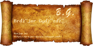 Brájer Győző névjegykártya